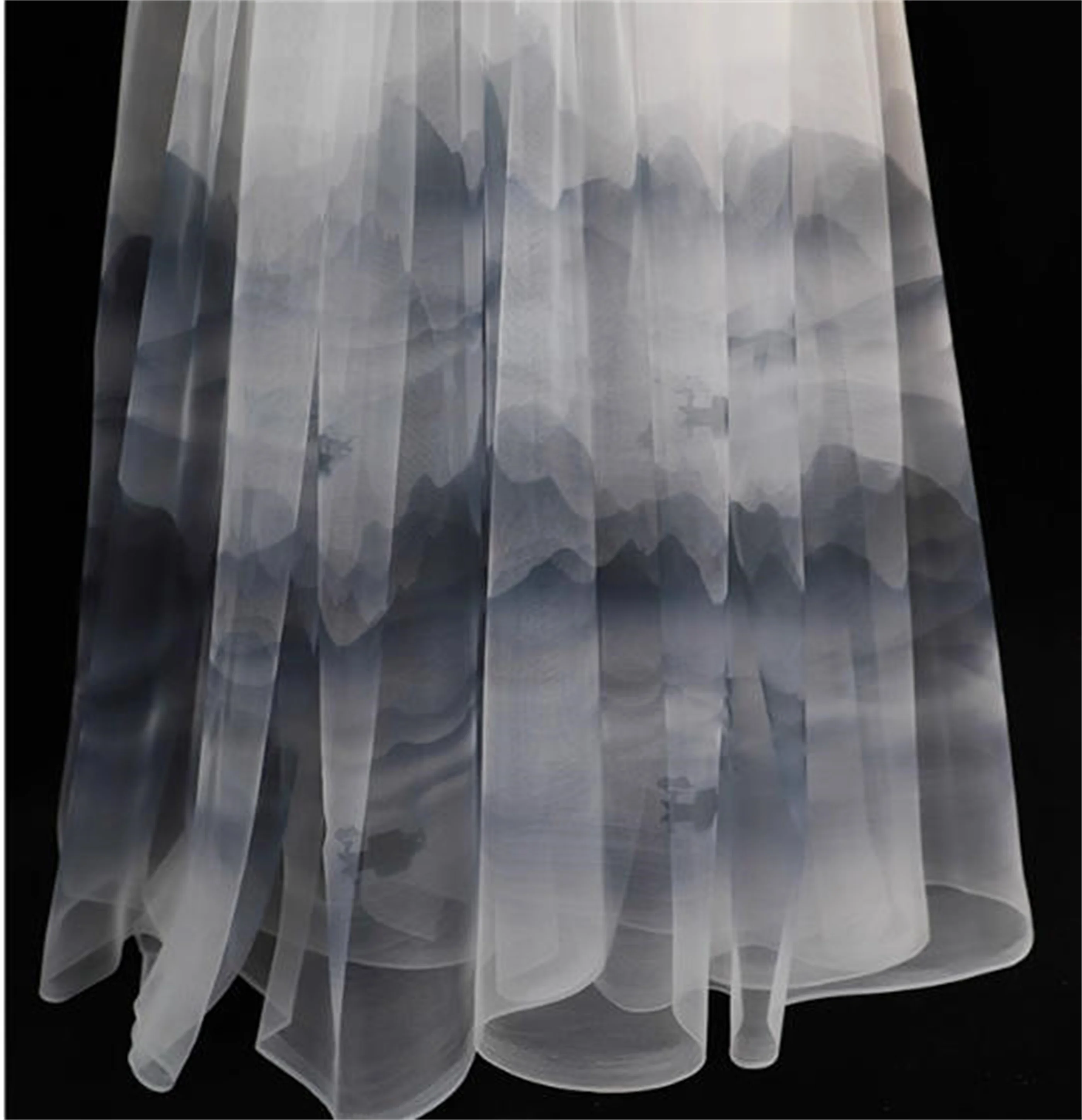 

Потолочная ткань для занавесок из марли с чернилами, китайские юбки для одежды Hanfu/мягкая марлевая сетчатая ткань для стирки чернил