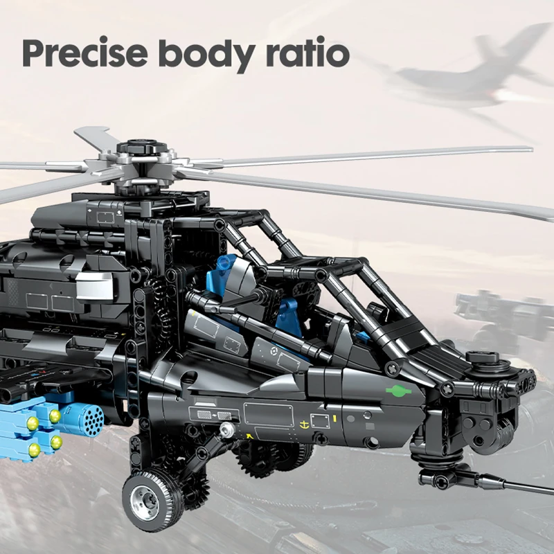 1225 Pcs Military WW2 RC Fighter Armed Helicopter Building Blocks City Remote Control Airplane Figures Bricks Toys for Boy Gift