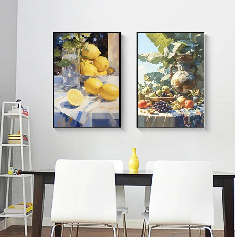 Vintage Kitchen Fruits Still Life Posters Country Kitchen Healthy Food Prints Canvas Painting Wall Pictures Home Kitchen Decor