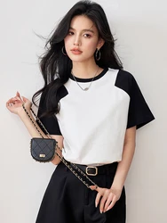 Summer Short Sleeved T-shirt Fashion Loose Versatile Slimming Tees Korean Style Base Shirt Niche Design Top