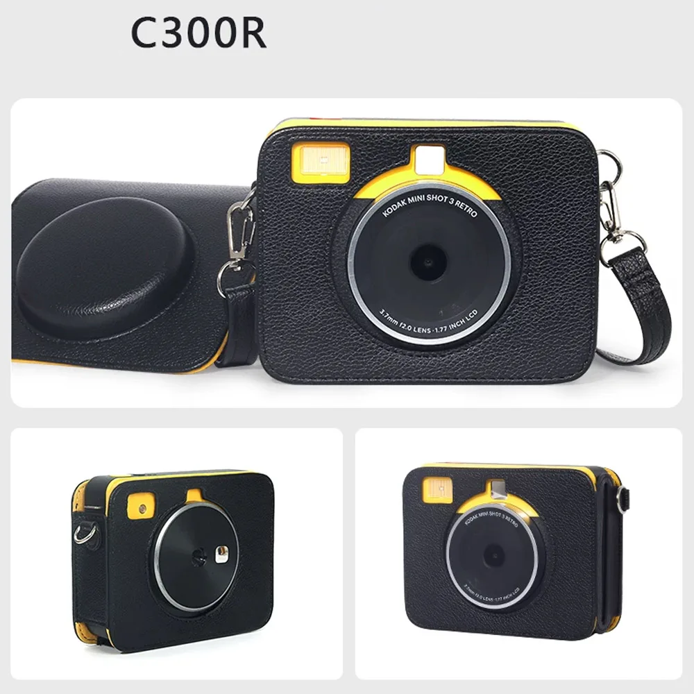 With Vintage Removable Shoulder Strap For Kodak C300R Protection Case PU Leather Retro Camera Bag for Mini Shot 3 Leather Case