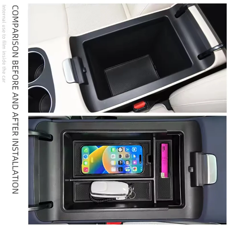 For Xpeng G6 X Peng Xiaopeng Car Armrest Storage Box ABS Car Central Console Armrest Storage Box Tidy Organizer