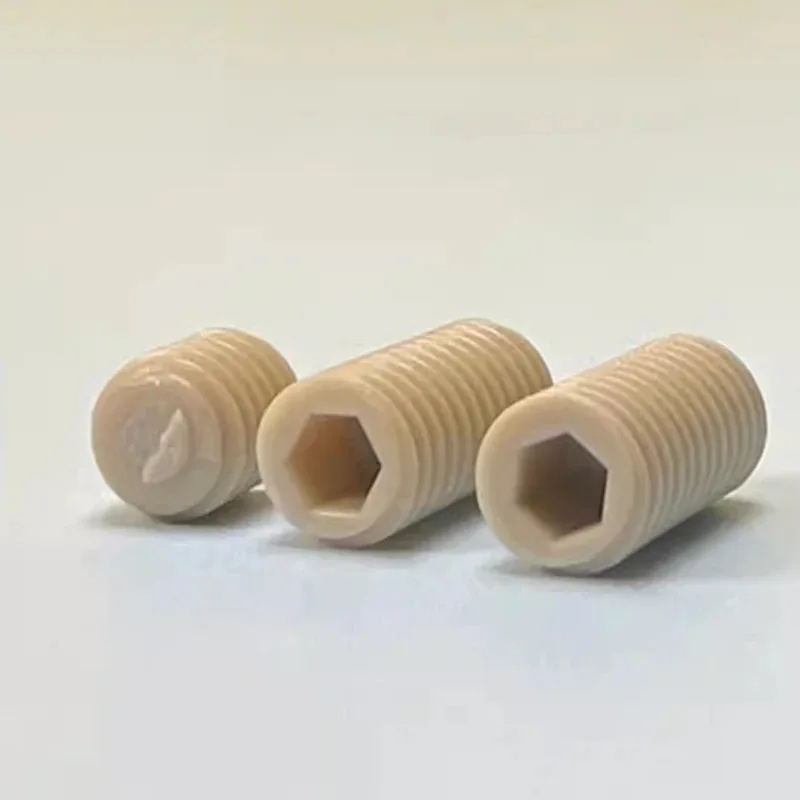 

High Temp Resistant PEEK Screw Electrical Insulation Hex Socket Headless M3 M4 M5 M6 M8 M10 M12 M16