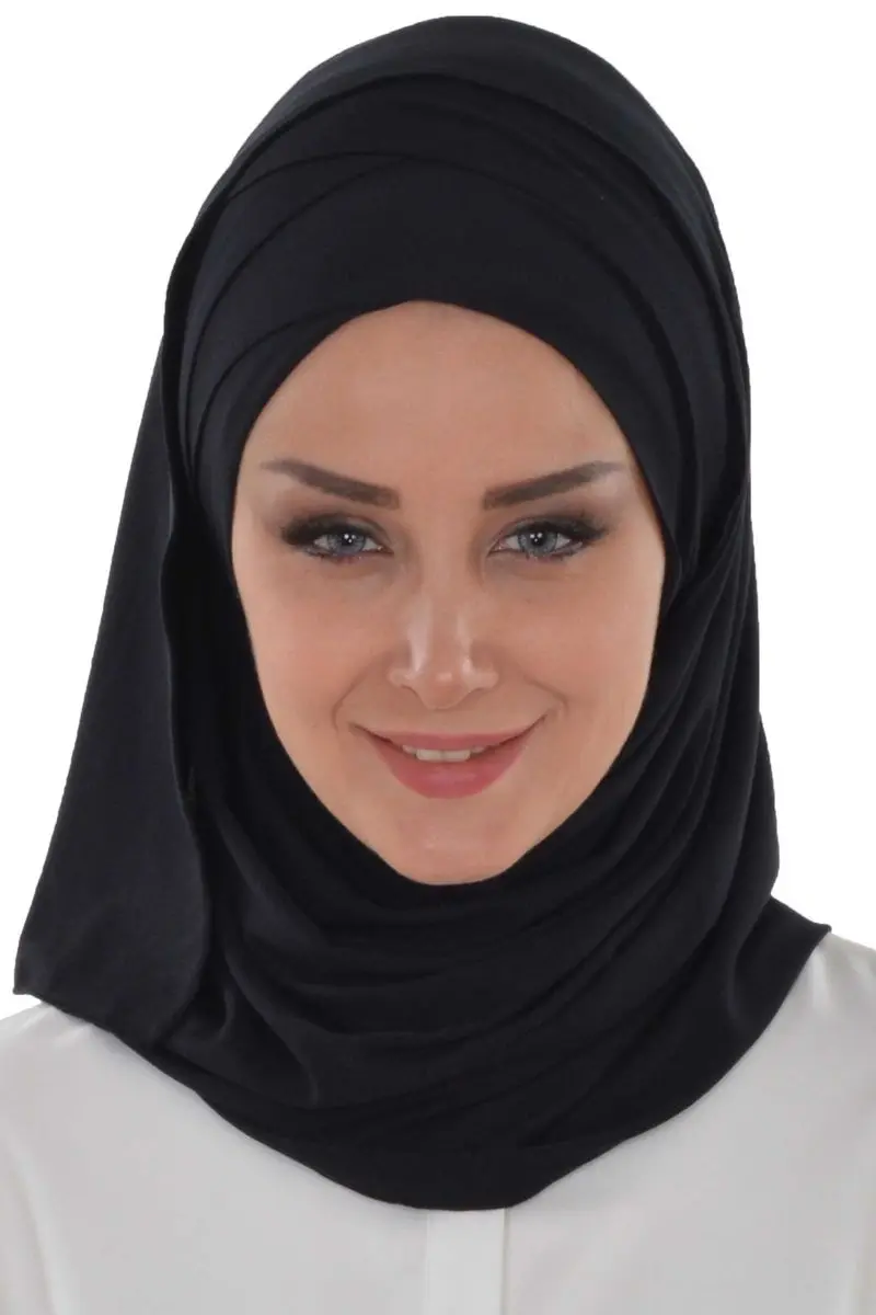 Cross planting practical combed shawl black