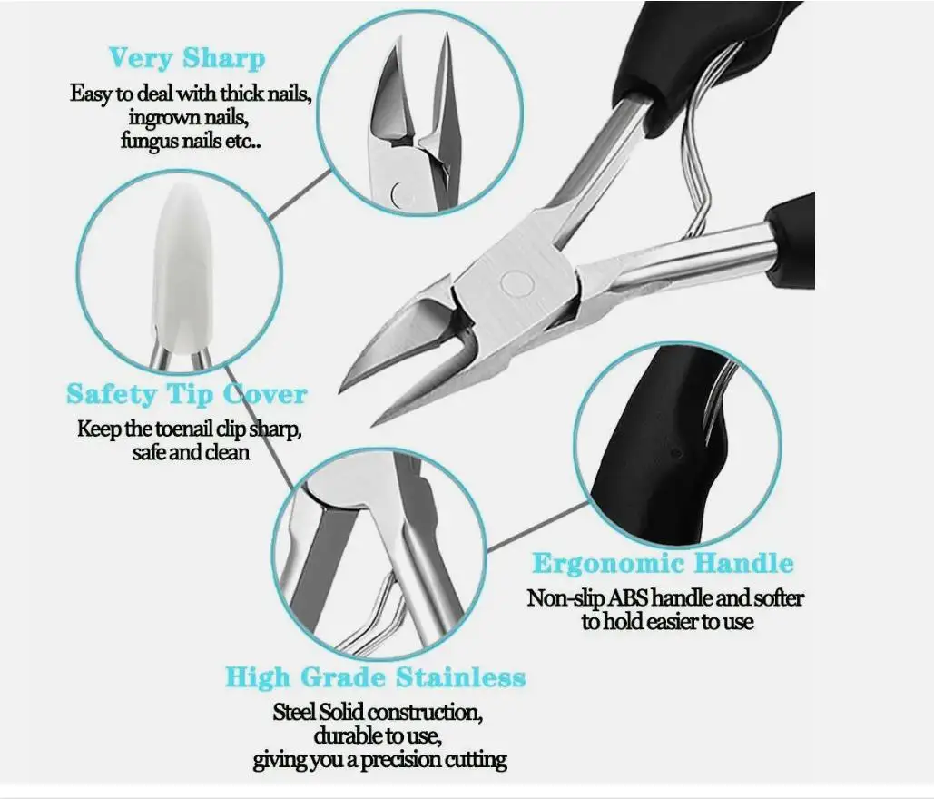 Hawk-Bill Pliers, Stainless Steel Multi-Functional Nail Clippers, Pedicure Clippers, Ingrown Toenail Clippers, Heavy-Duty Toenail Nippers for Thick and Ingrown Nails, Suitable for Middle-Aged and Elderly People