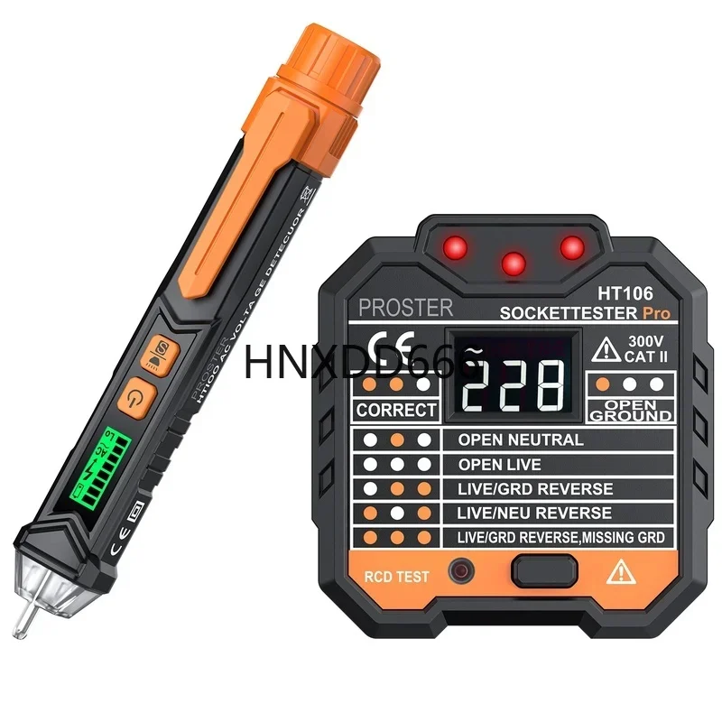 Non-contact AC Voltage Detector Pen and Power Outlet Socket Tester Set