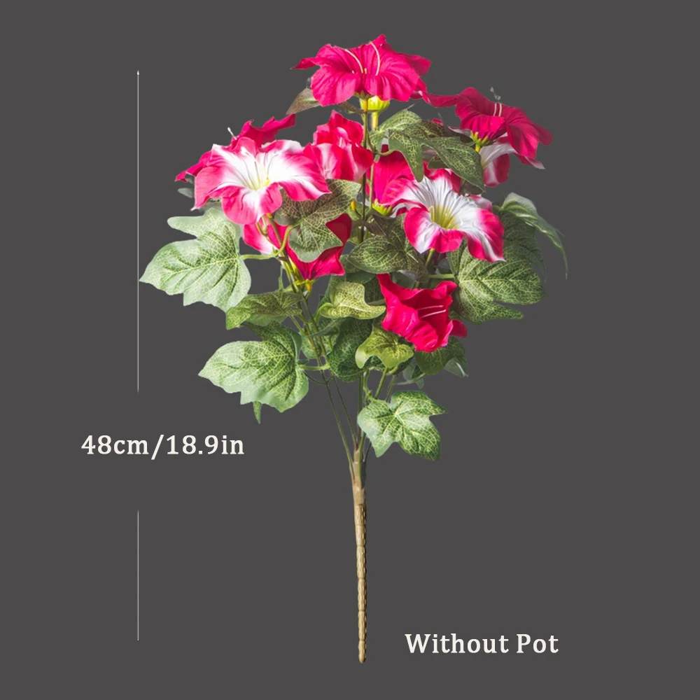 40-48cm Künstliche Blumenranken, künstliche Petunienblüten, Seiden-Begonienblätter, Hängepflanze für die Heimdekoration – Detail 10