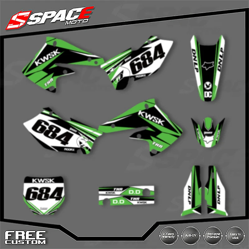 

SPACE Motorcycle Graphics Decals Stickers for KAWASAKI 2004 2005 KXF250 Decals Stickers Kits 004