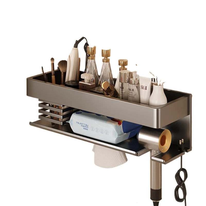 

Hair dryer rack non-punching bathroom wall-mounted hair dryer bracket