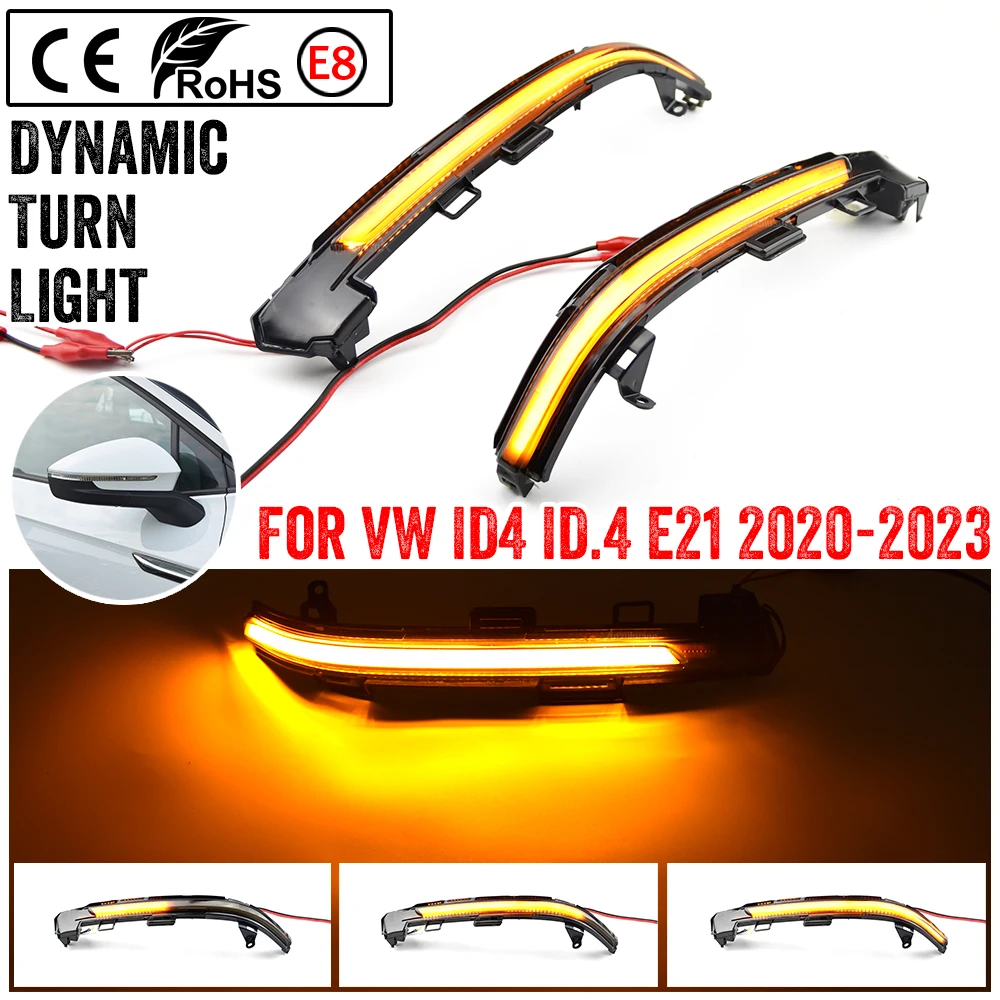 

For Volkswagen VW ID4 ID.4 E21 2020 - 2023 1st Pure GTX Pro LED Dynamic Turn Signal Rearview Mirror Indicator Blinker Light