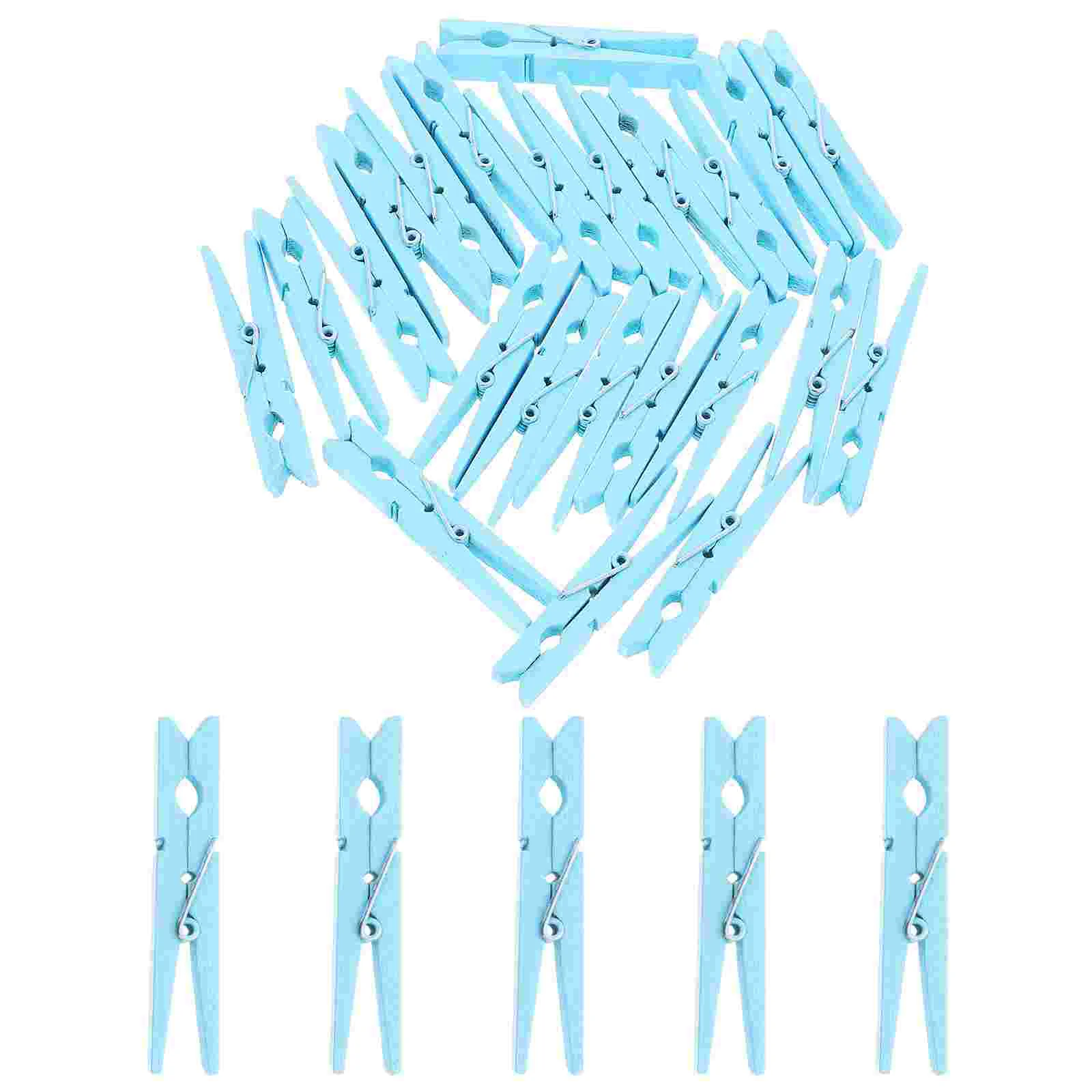 30pcs 29 Inch Wooden Clothespins Clothes Pegs (Sky Blue) Clothes pins