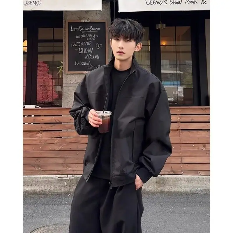 

Cleanfit Men's Pilot Jaet Stand Collar Baseball Sle Outerwear Spring Autumn High Sensation Tee-Proof Stand Fit Jaet