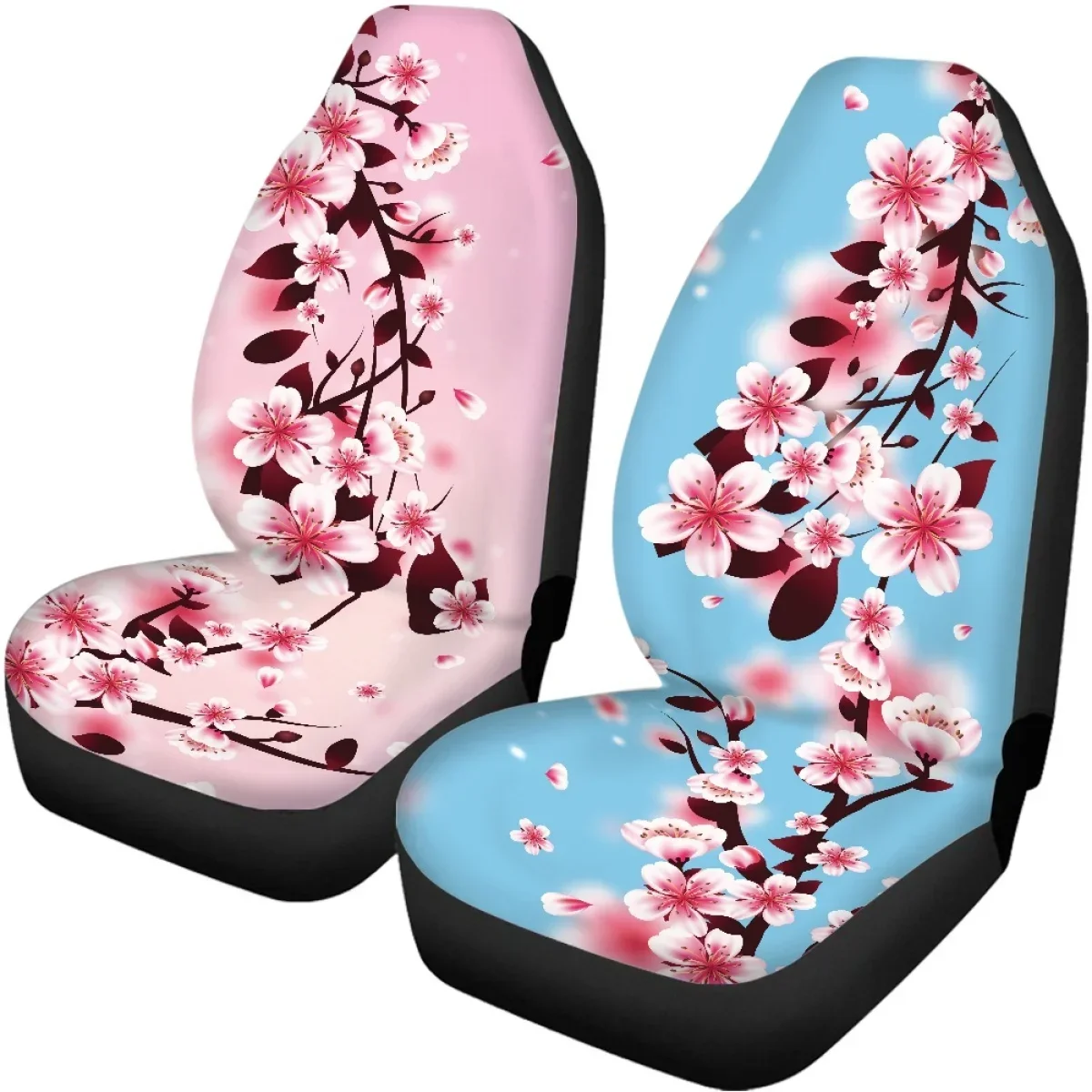 4 قطعة أغطية مقاعد السيارة طباعة البرقوق غطاء مقعد السيارة الأمامي والخلفي المضادة للانزلاق مقاومة لينة العالمي حماية مقعد السيارات