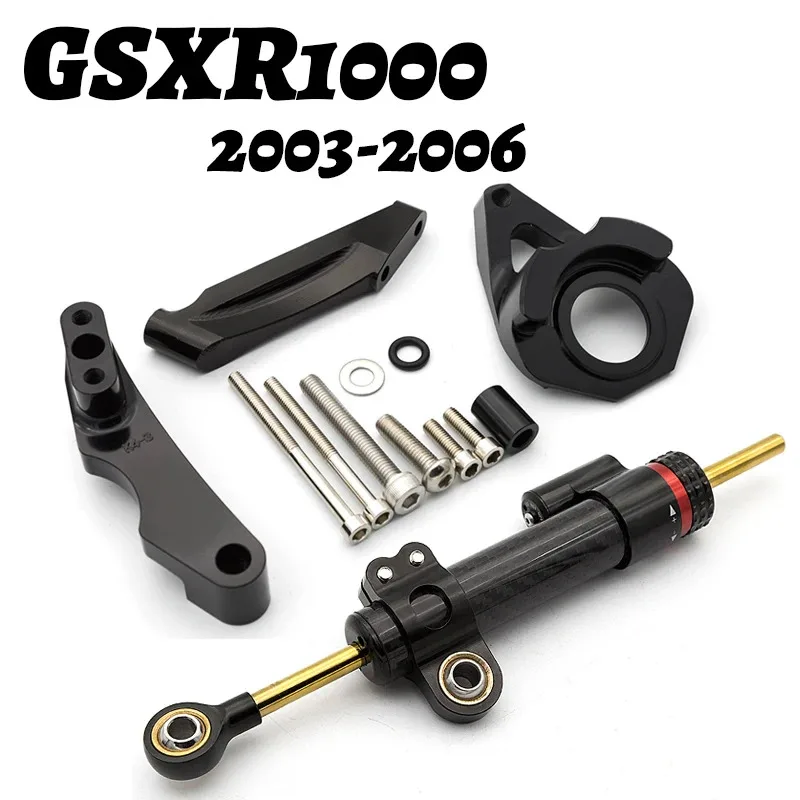 Steering Damper Bracket Set For Suzuki GSXR1000 GSXR GSX-R 1000 2003-2006 CNC Stabilizer Directional Dampers Mounting Support