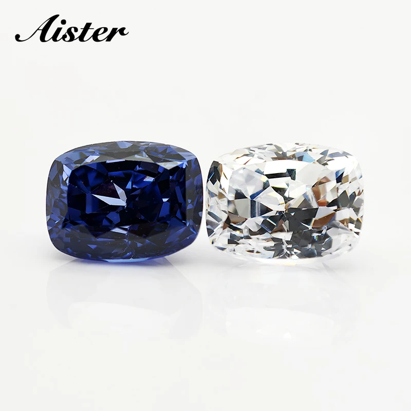 

Королевский синий/белый L-подушка, закругленная кубическая огранка, кубический цирконий 7x9 мм, лабораторный циркон CZ 4K, резка 5A+, качество для изготовления ювелирных изделий