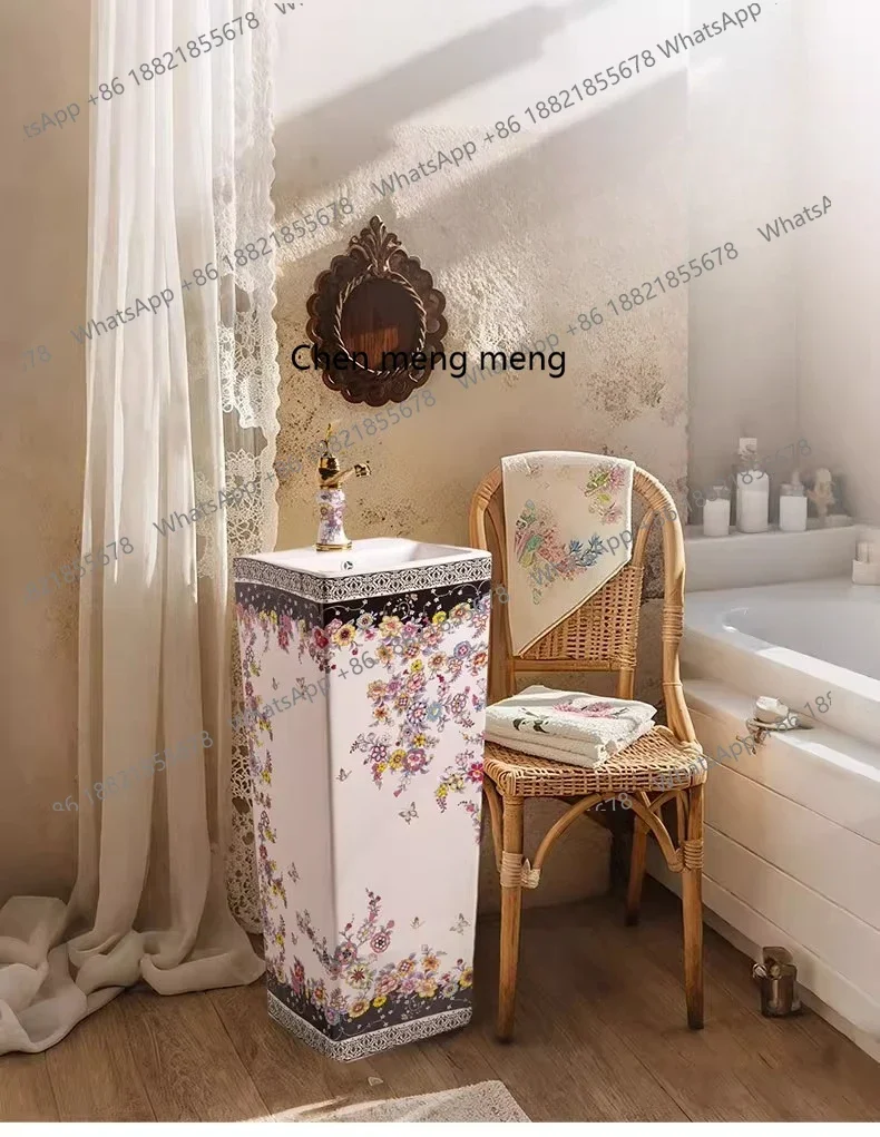 X  Balcony Vertical Sink Bathroom Column Basin Outdoor Square Sink Garden, Column Type