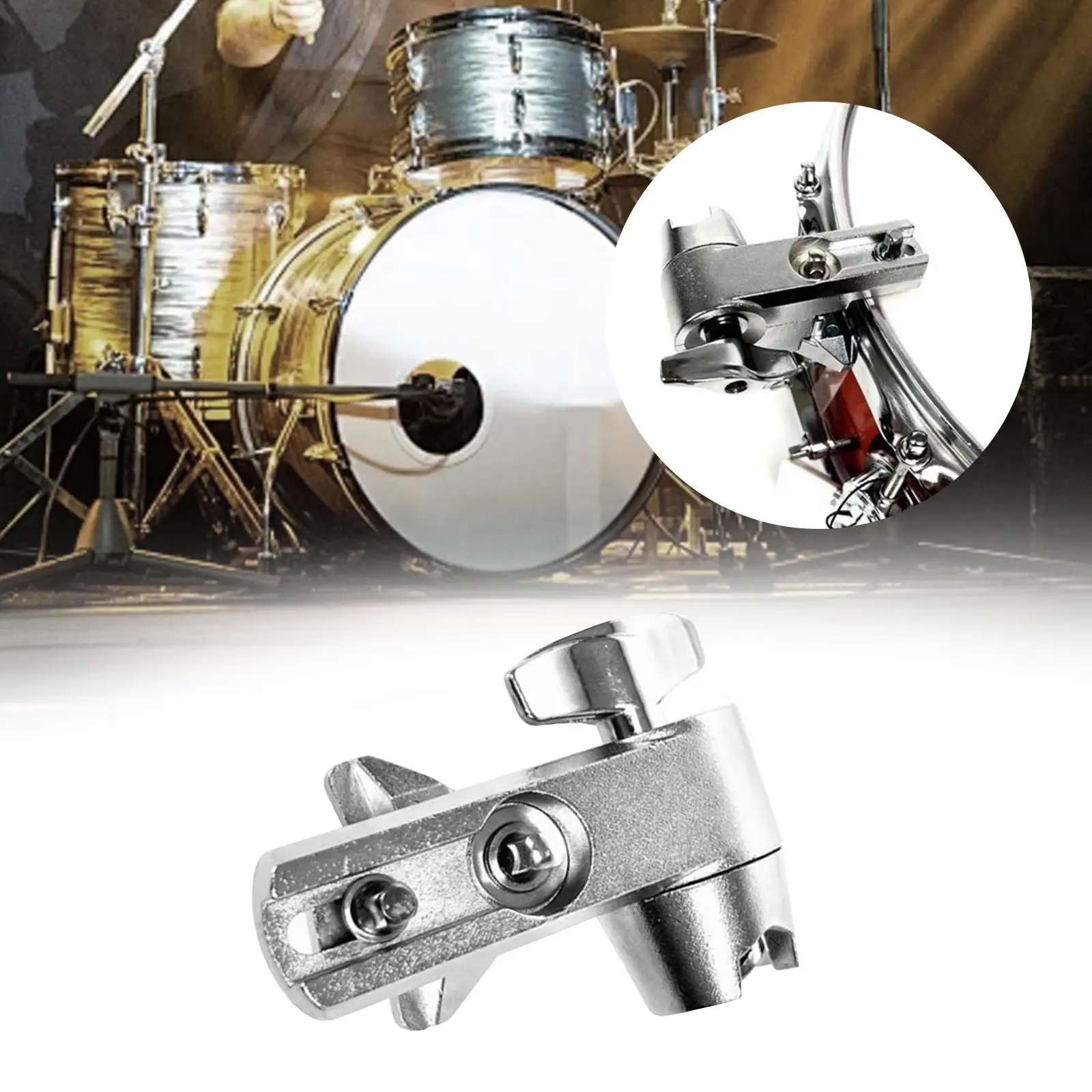 

Snare Drum Clip, Drum Mounts, Sturdy Multiuse Metal Clamp Assembly Hardware for Music Stands Cowbell Universal Easy Install