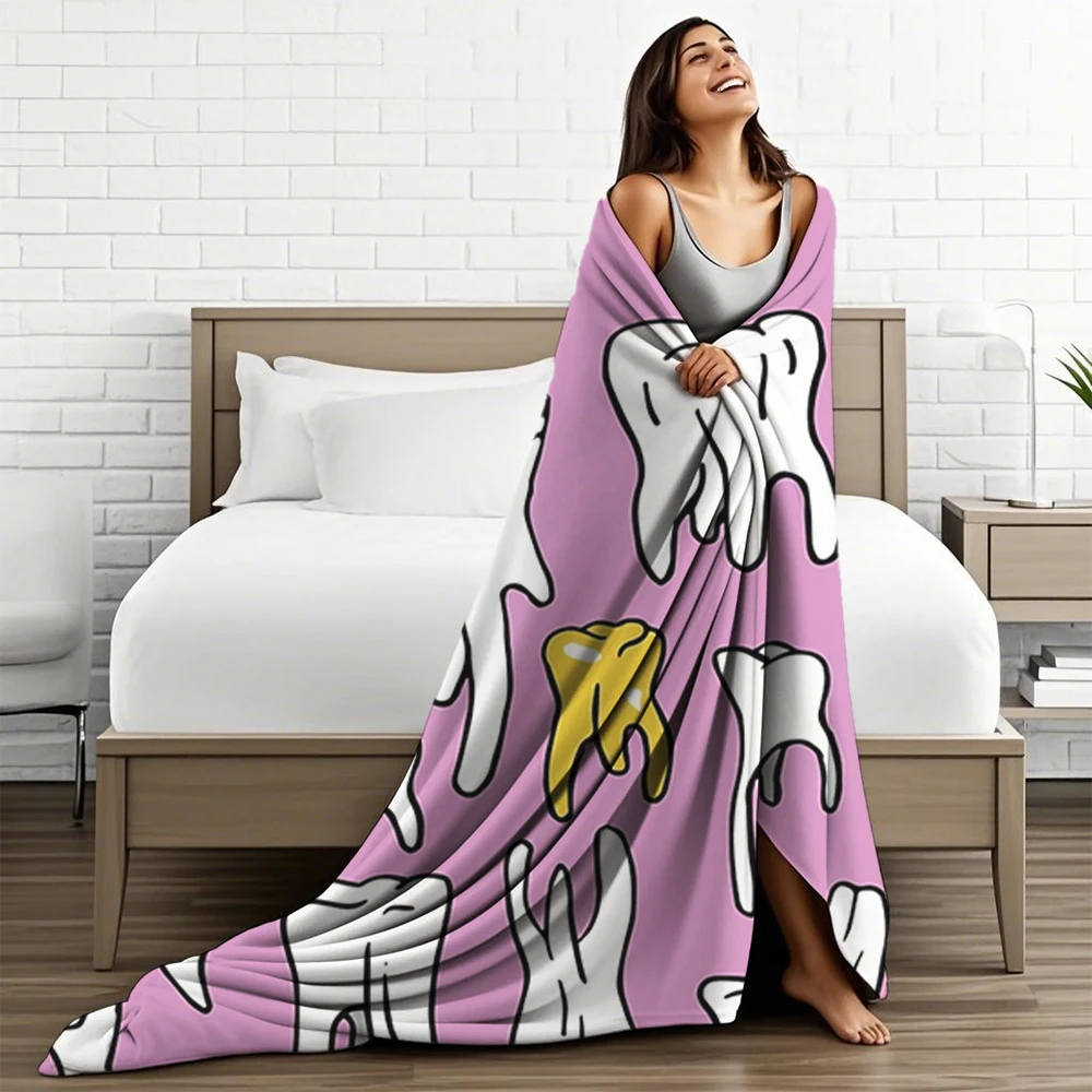 بطانية الفانيلا العرقية الأسنان أو الجودة الجريئة التوضيح رمي المعزي البطانيات لحمام المسنين مع حبوب منع الحمل غير تساقط