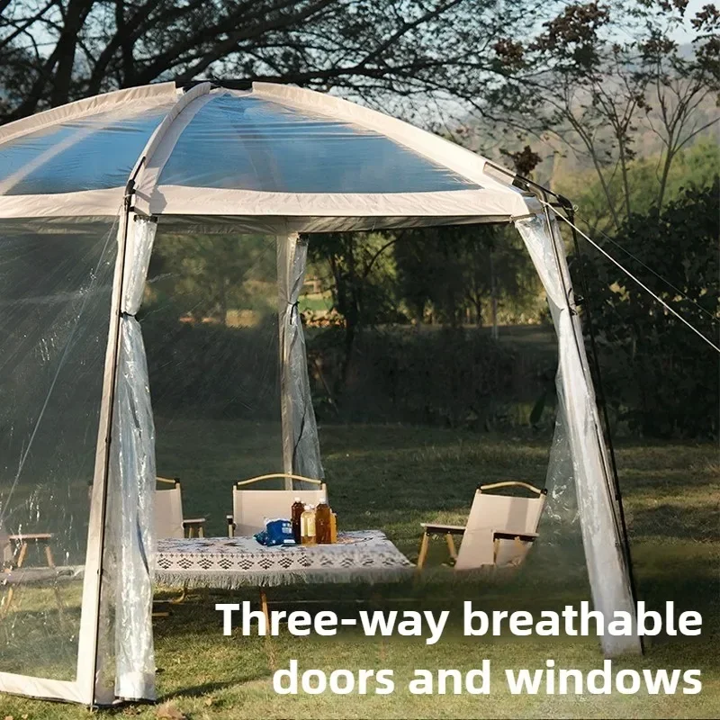 

Outdoor Hexagonal Tent Beach Waterproof Family Portable Folding Survival Lightweight Tent Tourist Nature Hike Camping Hiking