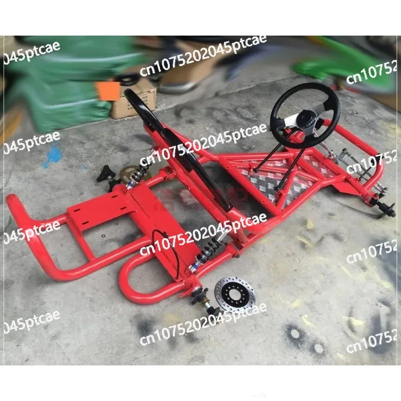 168CC Modified Four-wheeled Front Steering Rear Axle Rear Axle 6-inch Wide Tire  Motorcycle Drift Kart Modified Full Frame
