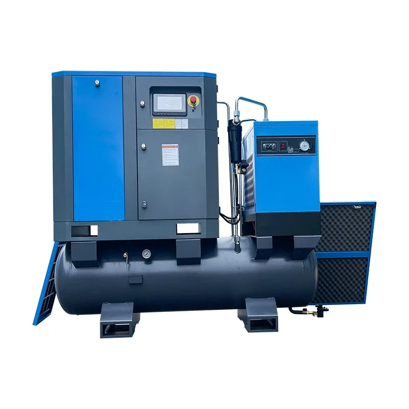 Energy-saving all-in-one screw air compressor PM VSD/VFD with dryer, filters and 300L tank air compressor 500L tank