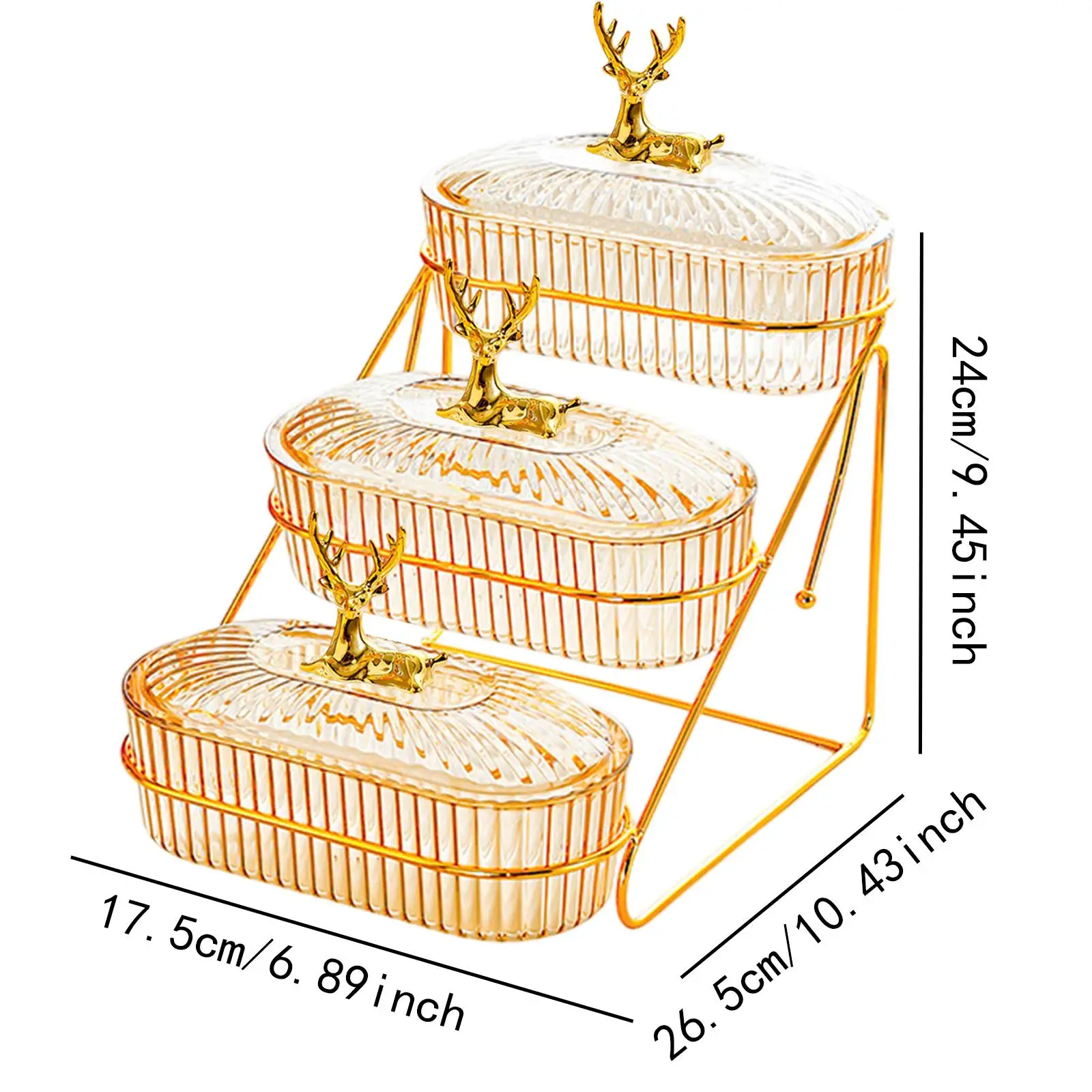 Dried Fruits Tray Storage Container with Storage Rack Decoration Food Storage Tray Tier Fruit Stand Kitchen Home Family Party