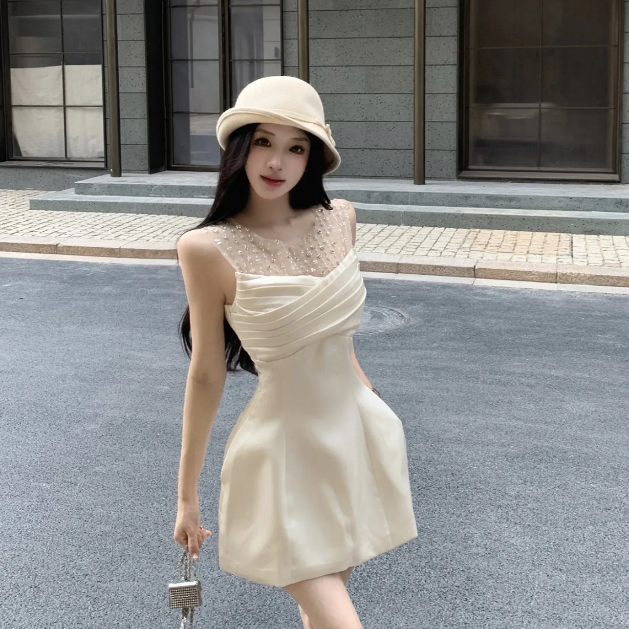 

Svel High Waist Me Splice Bodycon Dr Sexy Pure Desire Sle ort Princ Skirt for Women Autumn Season Daily Wear