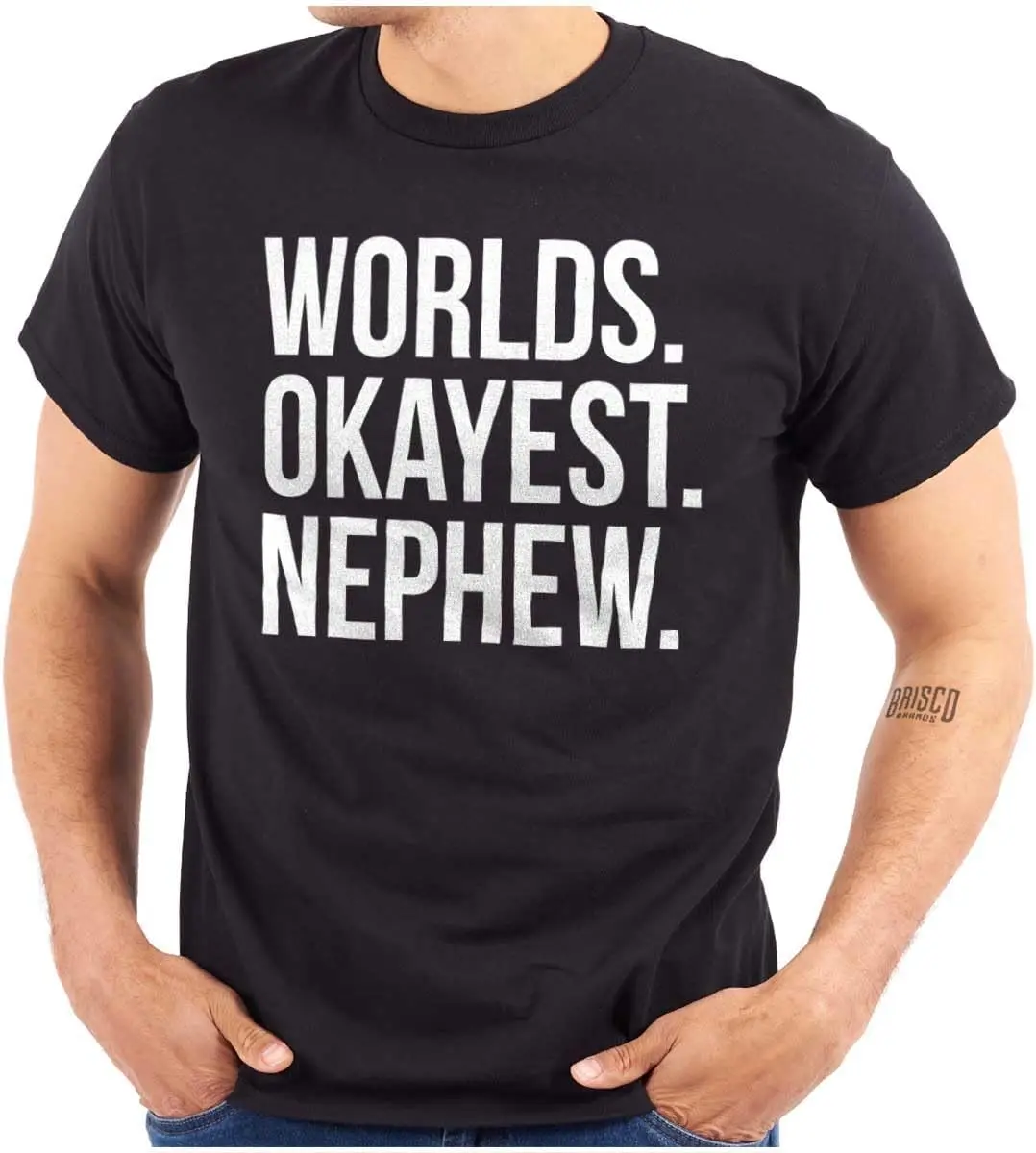 Brisco Brands Worlds Okayest Nephew Aunt Uncle Joke Mens Graphic T Shirt Tees