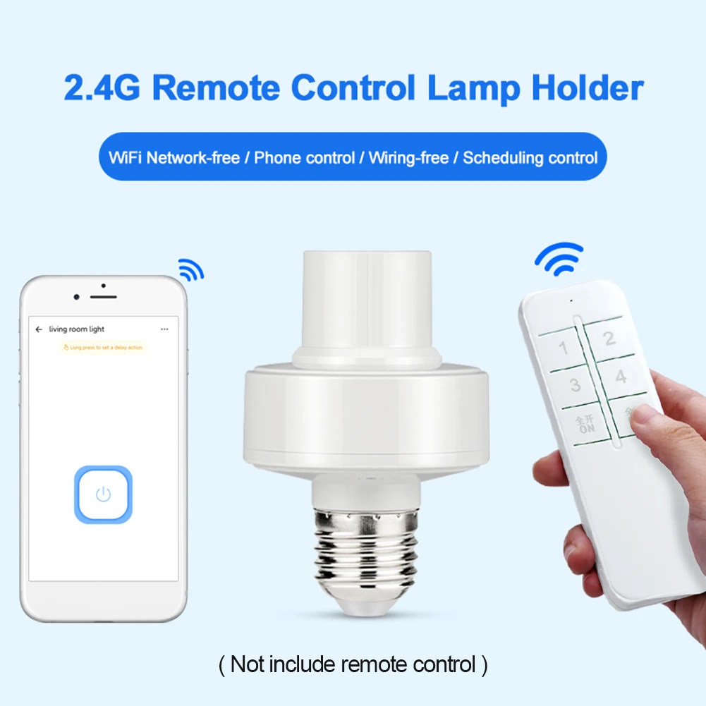 Bluetooth-compatible Smart Light Bulb Socket E27 Lamp Bulb Holder Supports eWeLink App Control for iOS Android