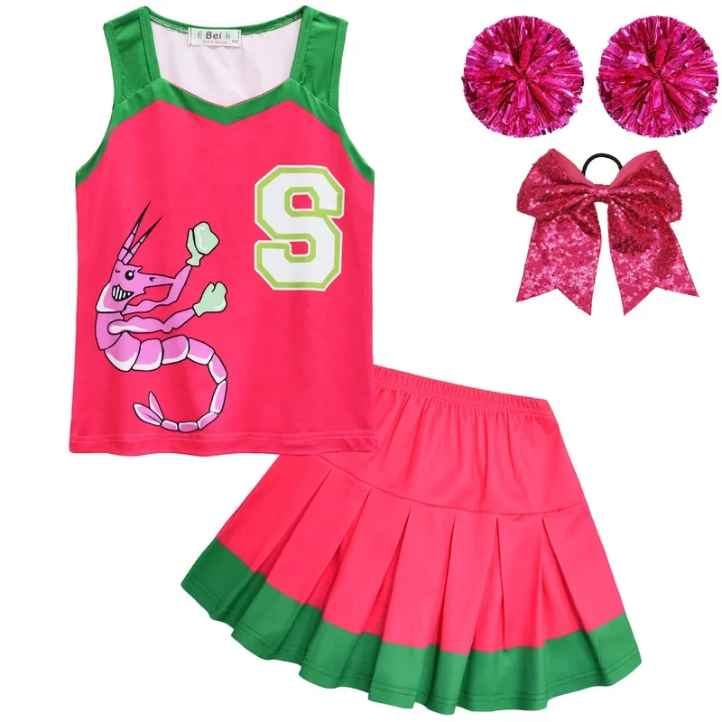 Costumes de cosplay Zvised 3 Addison pour enfants, jupe en Y, ensembles de fleurs à la main, Cheer Leader, tenue d'Halloween pour enfants, vêtements pour filles