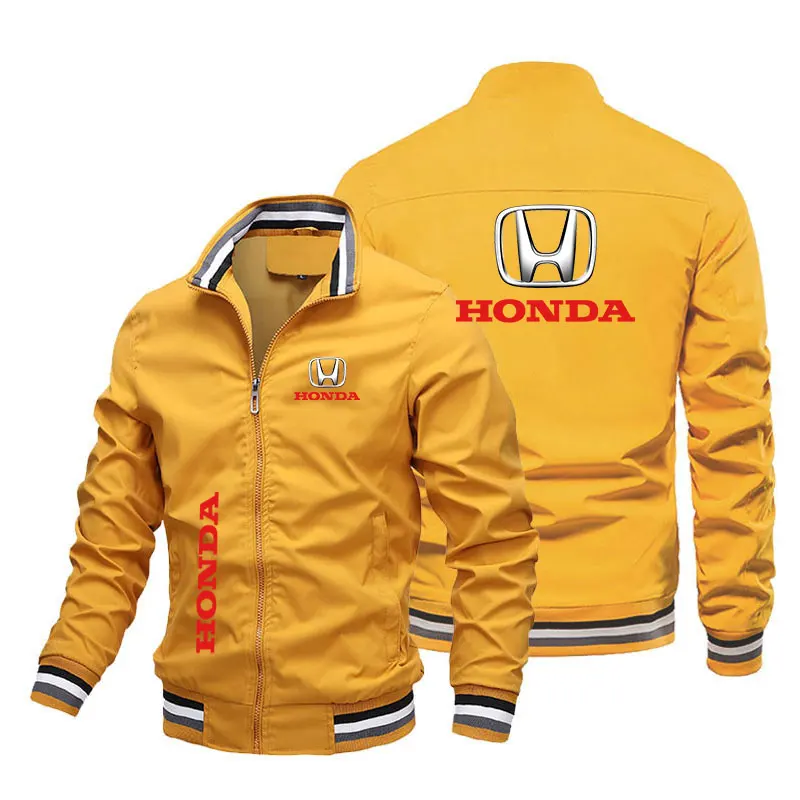 2025 New Honda Outdoor Men's Jacket Spring and Autumn Leisure Car Jacket Stand Up Collar Zipper Sports Windproof Clothing