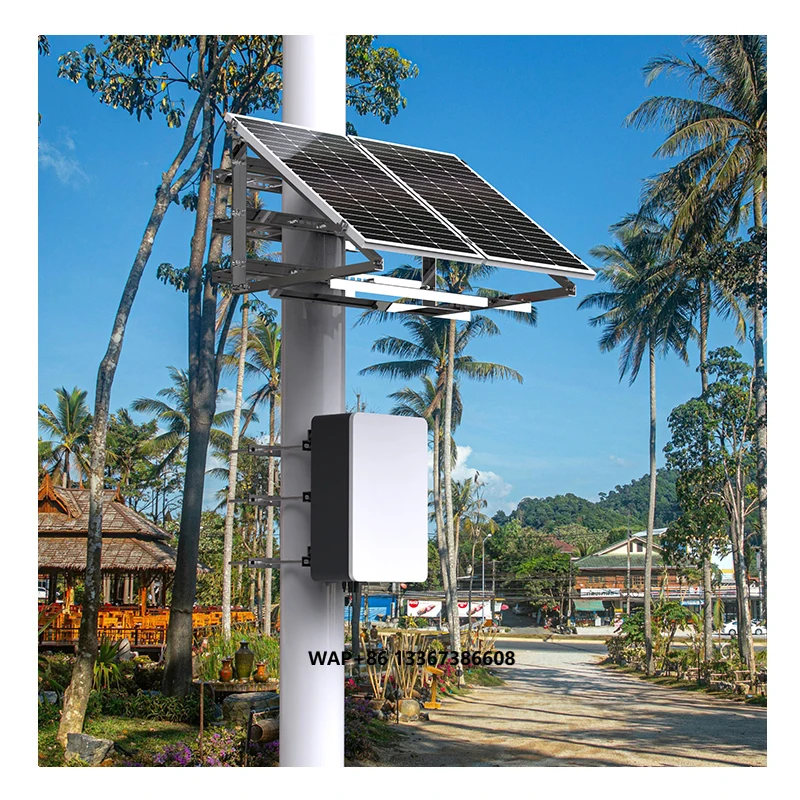 

200AHAh Solar Power System for CCTV , Off-Grid Solar Energy Kit with Pole Mount