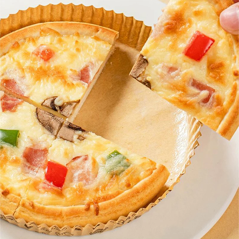Papel a prueba de aceite para Pizza, placa Circular para freidora de aire, esterilla para hornear, barbacoa, película a prueba de aceite, accesorios de cocina para Pizza, 50 piezas
