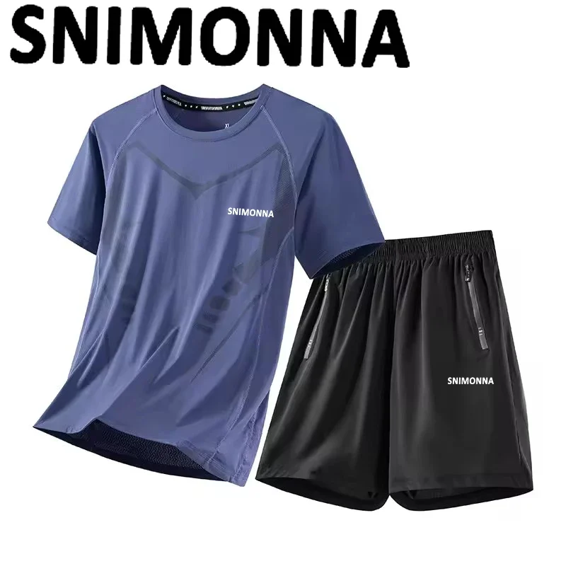 Pesca Plus Size 8xl T-shirt estiva + pantaloncini per uomo Set Tuta da 2 pezzi Quick Dry Streetwear Abbigliamento sportivo da corsa Oversize