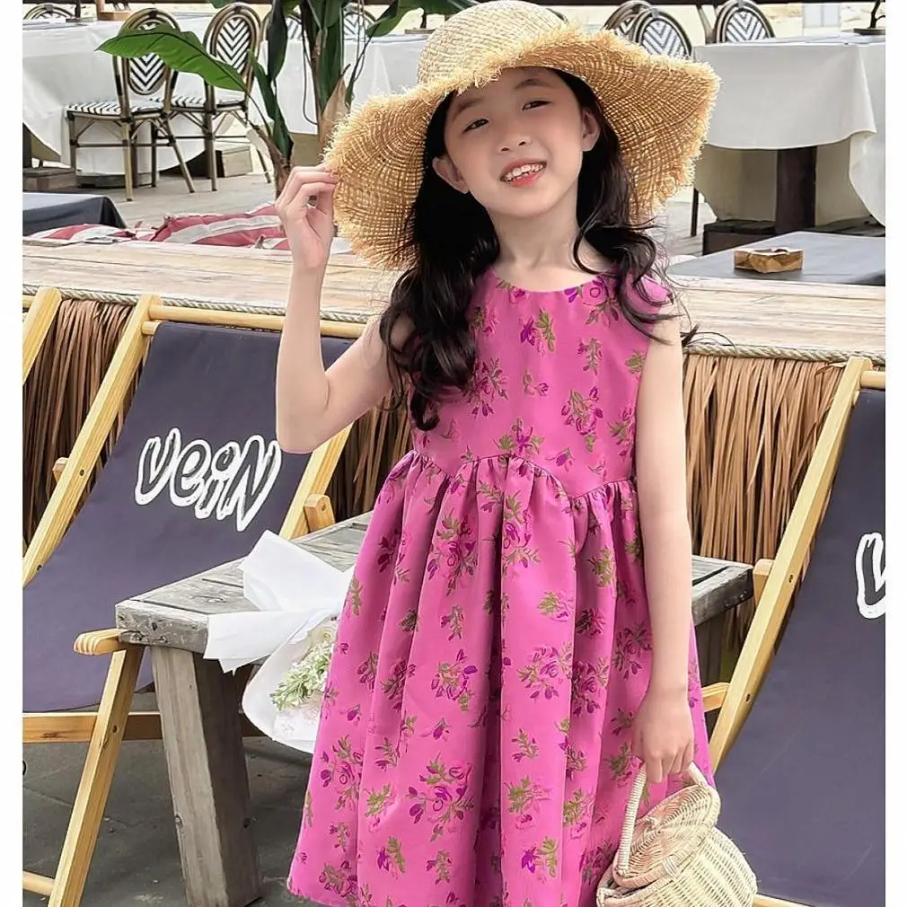 2-11Years Toddler Baby Polyester Tank Dresses for Girls O Neck Floral Casual Dress Children Outfits Clothing Baby Toddler 4 5 6