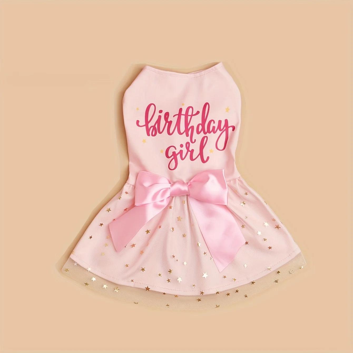 Dog Dress Girl Dog Clothes Pet Apparel Doggie Pink Bowknot Tulle Cat Sequin Clothing Pup Dresses Doggy Attire Birthday