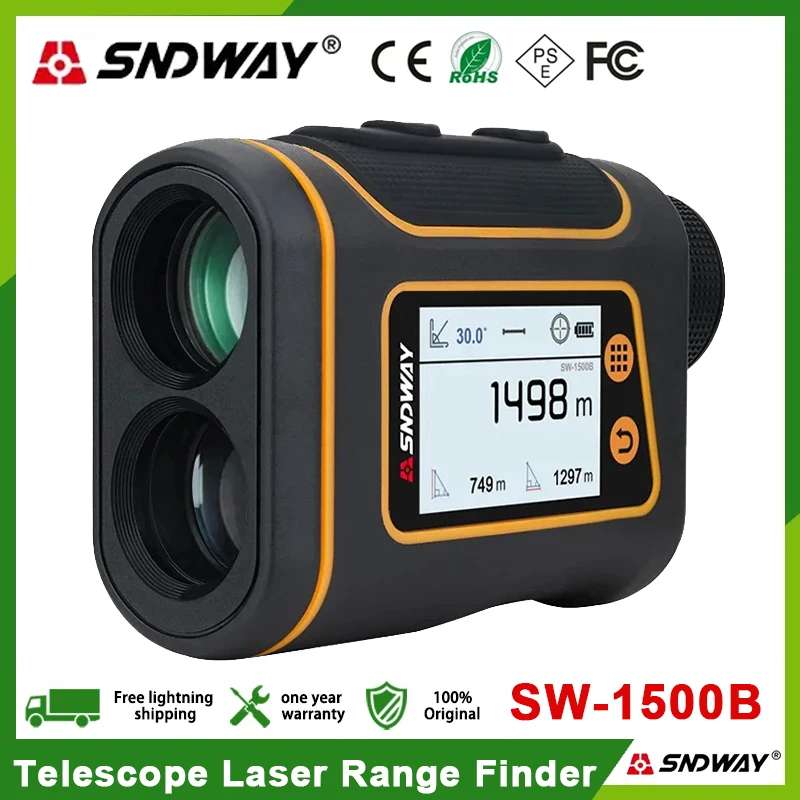 SNDWAY Telescope Laser Range Finder Digital Distance Meter Hunting Monocular Golf Rangefinder LCD Display Roulette Tape Measure