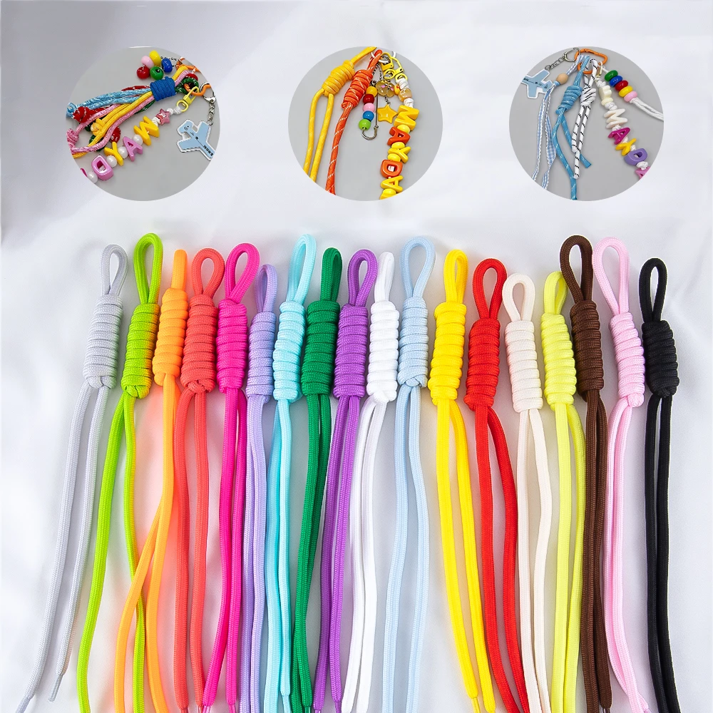 

5 шт./лот, разноцветный плетеный шнур из нейлоновой веревки, плетеный шнурок, брелок ручной работы для самостоятельного изготовления брелоков, подвесок, аксессуаров для сумок