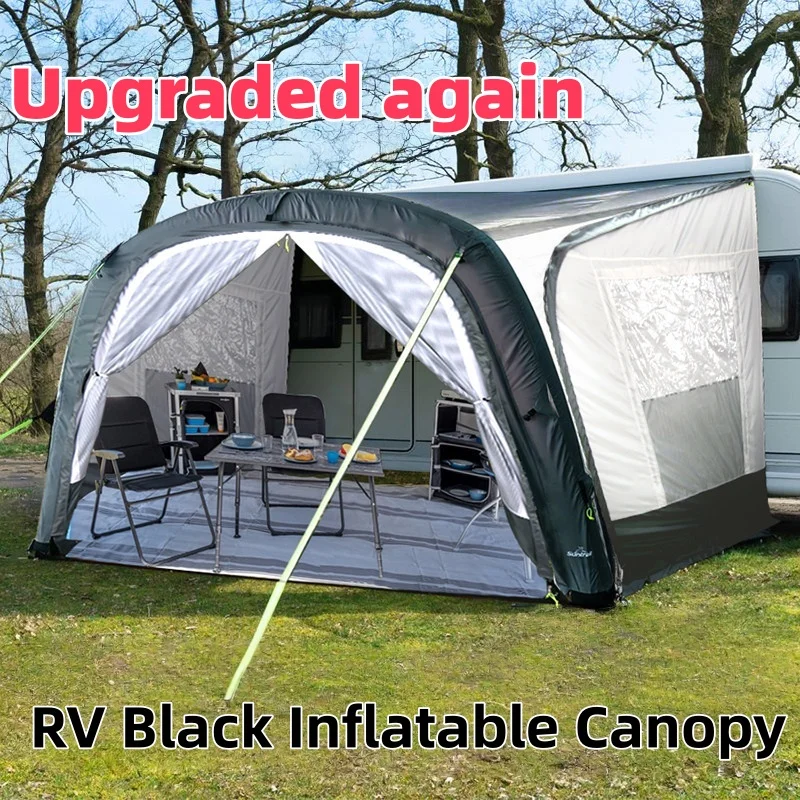 Rental Caravan Integrated Inflatable Side-mounted Vinyl Awning Tent Windproof Rainproof Sunshade Shelter for Camping