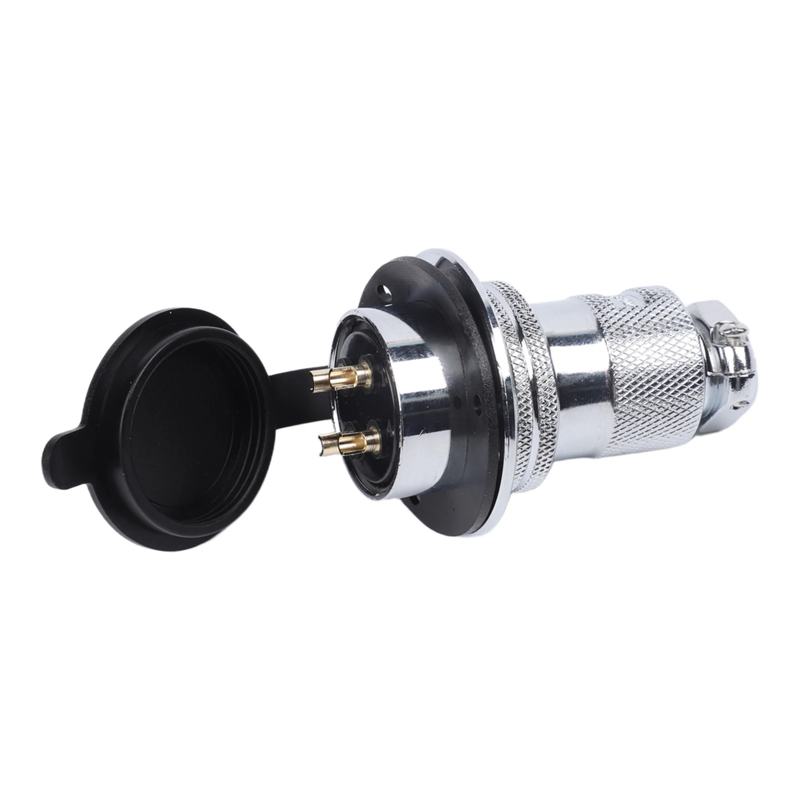 Conector de Aviación de 4 Pines DF30 Macho y Hembra con Carcasa de Aleación de Zinc y Tapa Protectora de Goma para Uso en Conexiones Eléctricas