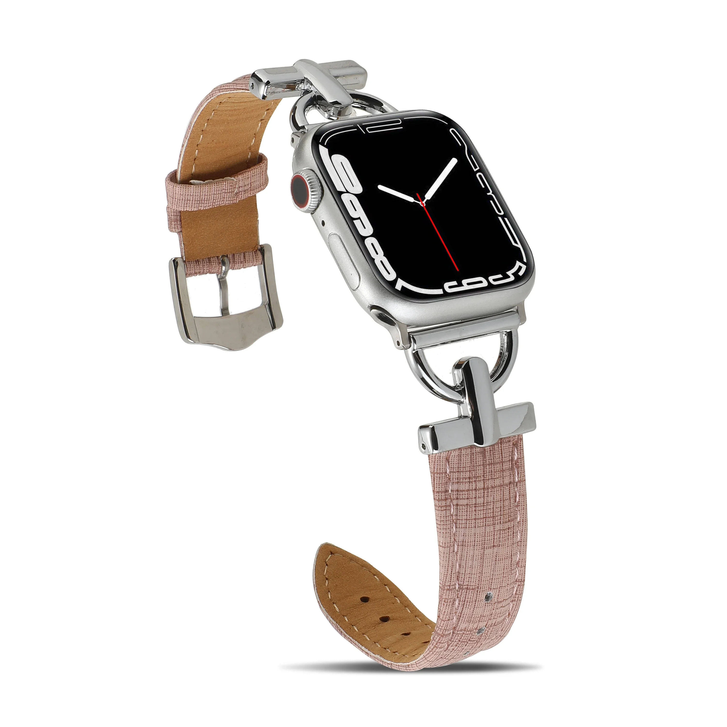 Leather+Metal Strap for Apple Watch Ultra 49mm 10 9 8 7 46mm 45mm 41mm Tree Pattern Bracelet Wristband 6 5 4 3 SE 44mm 42mm 40mm