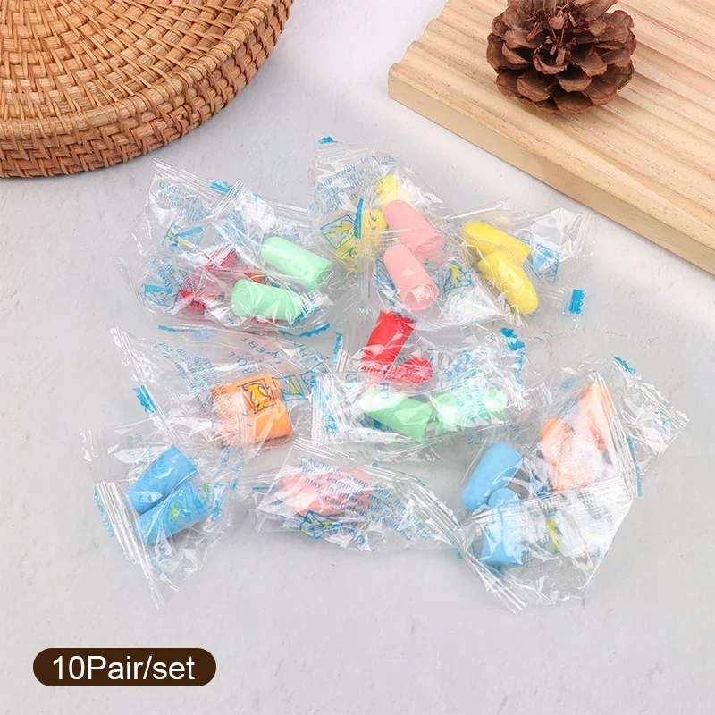 10Pairs Sponge Earplugs Noise Canceling Sleep Earplugs Noise-Isolating Earplugs Dust Resistant Abrasion Resistant Flexible Work