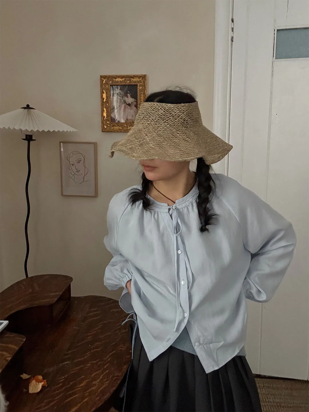 

Cure My Color And Gentle Knot Shirt Casual Loose Long Sleeve Women's Business Shirt Button Closure No Stretch