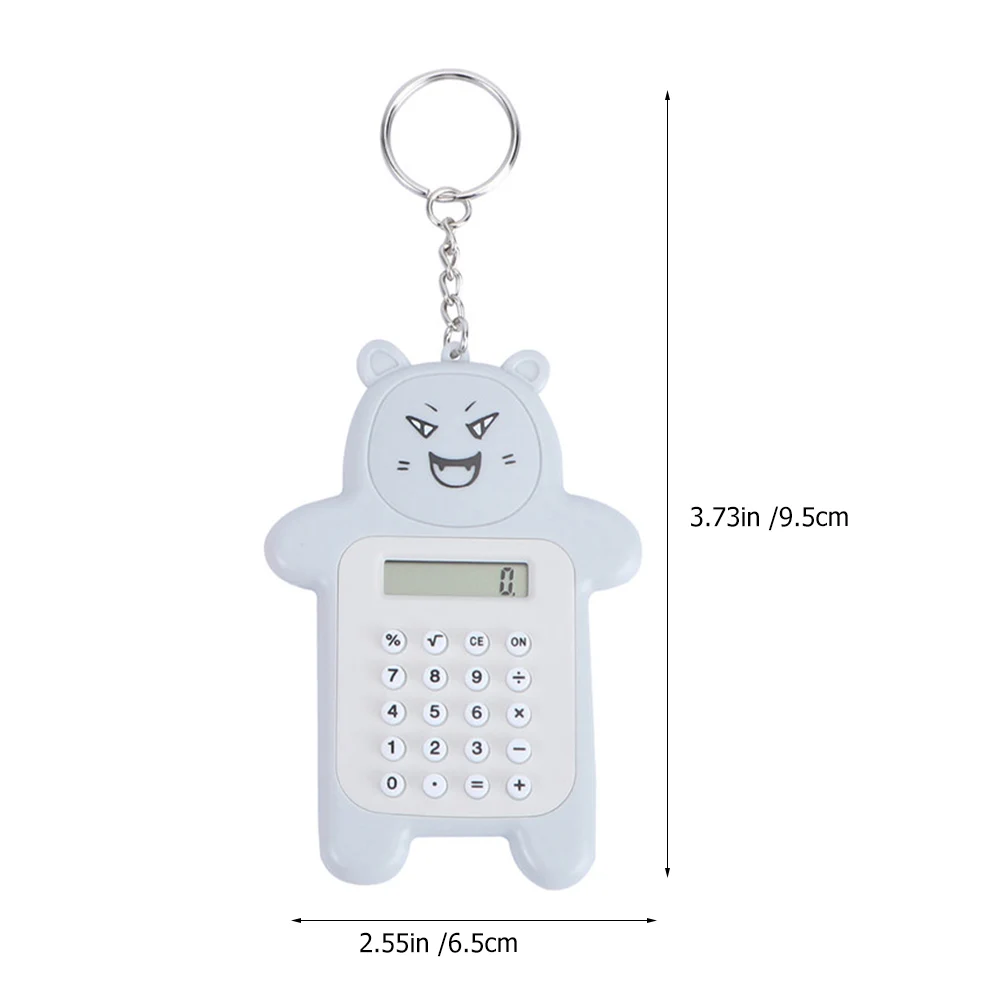 

Calculator for Kids Keychain Desktop Small Plastic Cute Kawaii Student Handheld Bear Cartoon