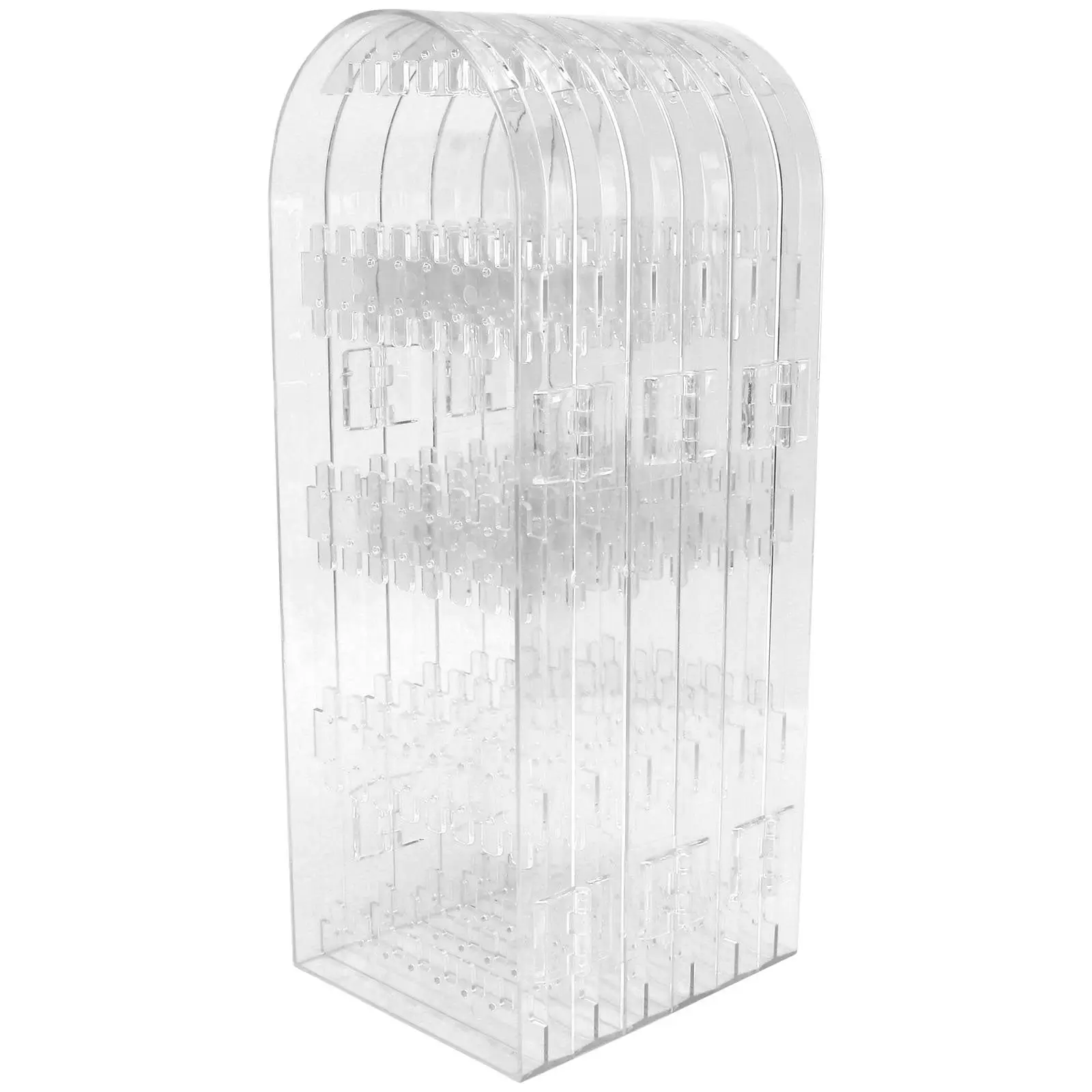 

1Pcs Elegant Transparent Jewelry Display Stand for Earrings Necklaces Rings Multi-Layer Foldable Organizer with Sturdy Base Home