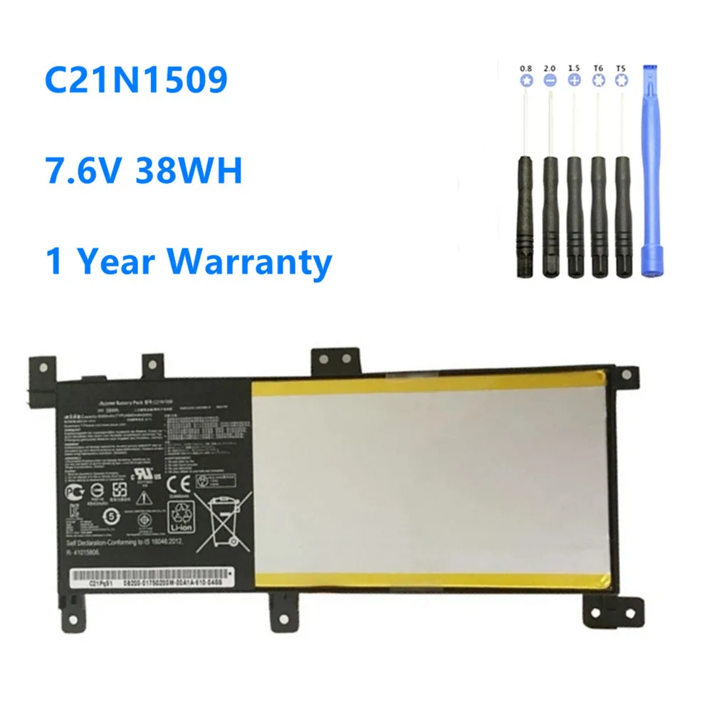 C21N1509 7.6V 38WH Laptop Battery for ASUS X556U X556UA X556UB X556UF X556UJ X556UQ X556UV A556U F556UA K556UA K556UV C21N1509