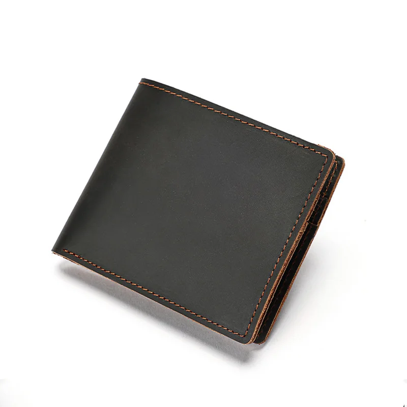 남성용 동전 주머니 이중 이탈리아 가죽 지갑이 있는 정품 가죽 남성용 지갑