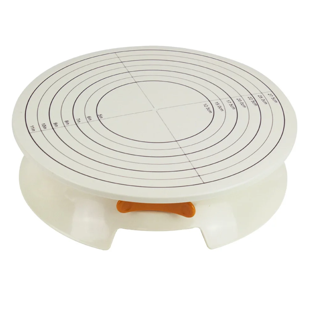 

Plastic Cake Stand 360 Degree Revolving Turntable Easy Clean Nonslip Surface Perfect for Decorating Cakes for Bakery