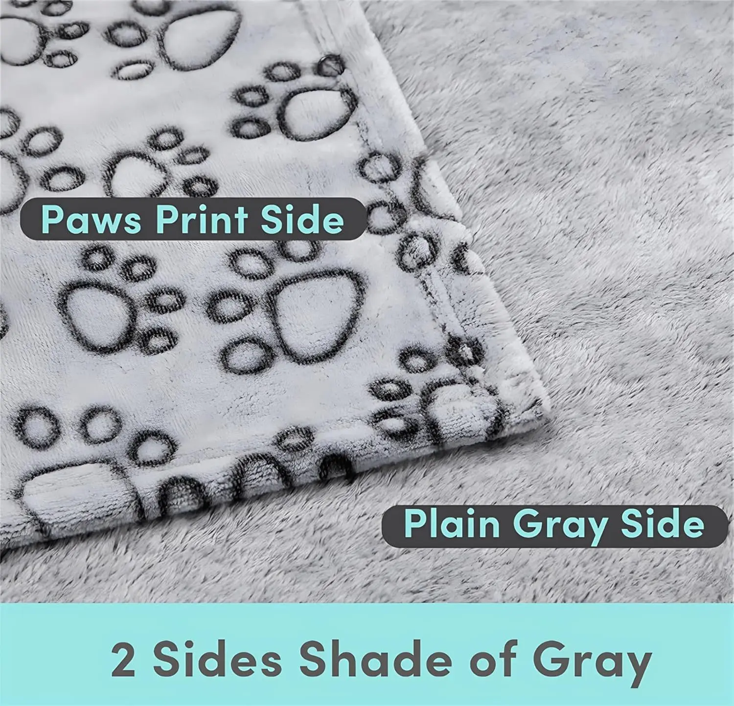 Coperte per animali domestici Coperta per animali in pile premium super morbida e soffice Coperta in flanella per cuccioli di cane Zampa di gatto Coperta per animali domestici grigia/rosa