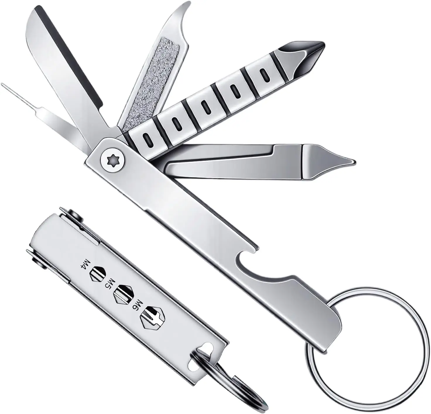 Portable Mini Stainless Steel Screwdriver Wrench Bottle Opener Combination Tool Set Outdoor Emergency EDC Repair Multitool